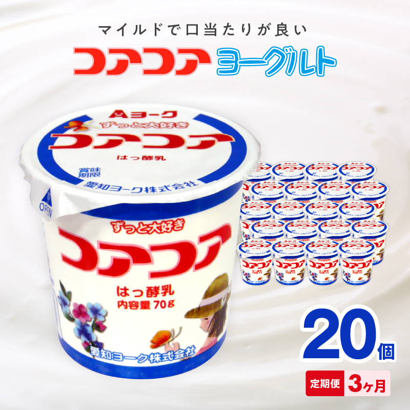 【3ヶ月定期便】愛知ヨーク　コアコアヨーグルト　20個入［108A01-T］