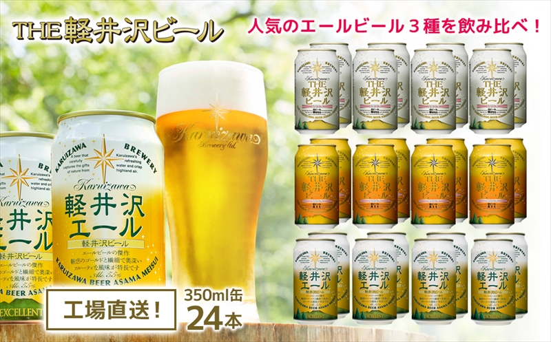 [3ヶ月定期便]クラフトビール THE軽井沢ビール 3種24缶 飲み比べセット[ 軽井沢ブルワリー クラフトビール 地ビール 缶ビール ビール 長野県 佐久市 ]