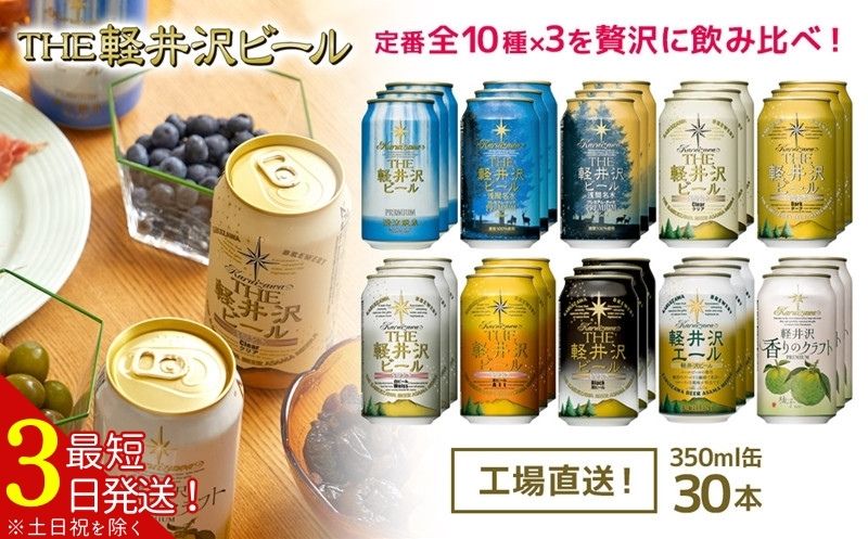ビール クラフトビール THE 軽井沢 ビール 10種30缶 飲み比べ セット [ 長野県佐久市 軽井沢 軽井沢ブルワリー 軽井沢ビール ビール 地ビール クラフトビール 缶ビール ] ビール飲み比べ ビールセット