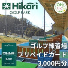 ひかりゴルフパーク　プリペイドカード3,000円分【1378915】