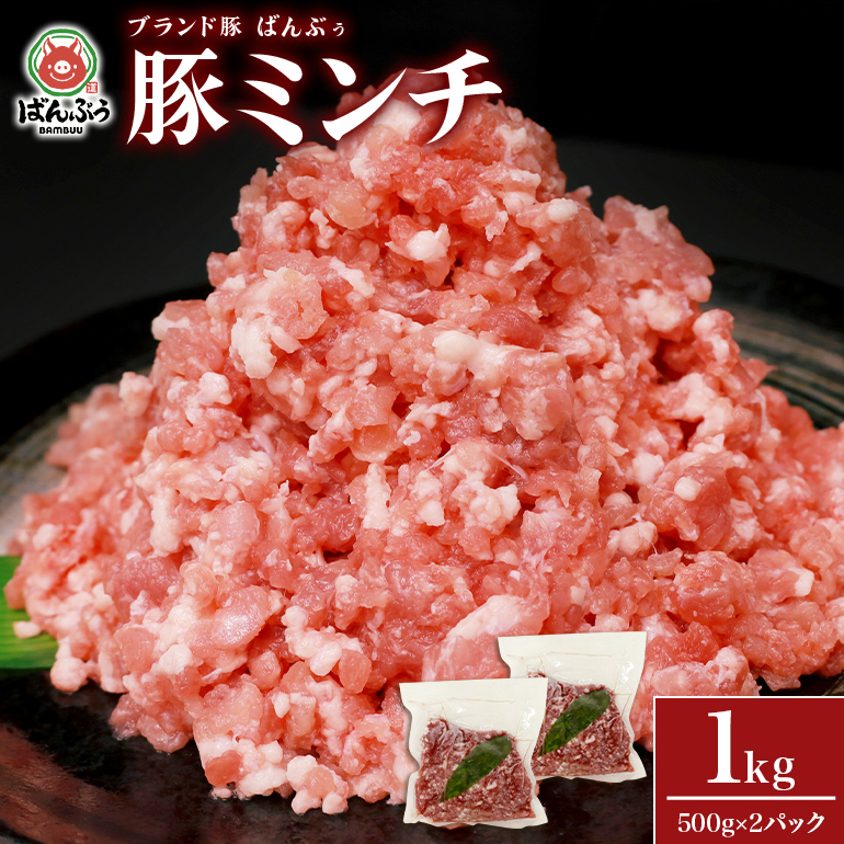 ブランド豚「ばんぶぅ」ミンチ 1.0kg(500g×2パック) 42-AQ