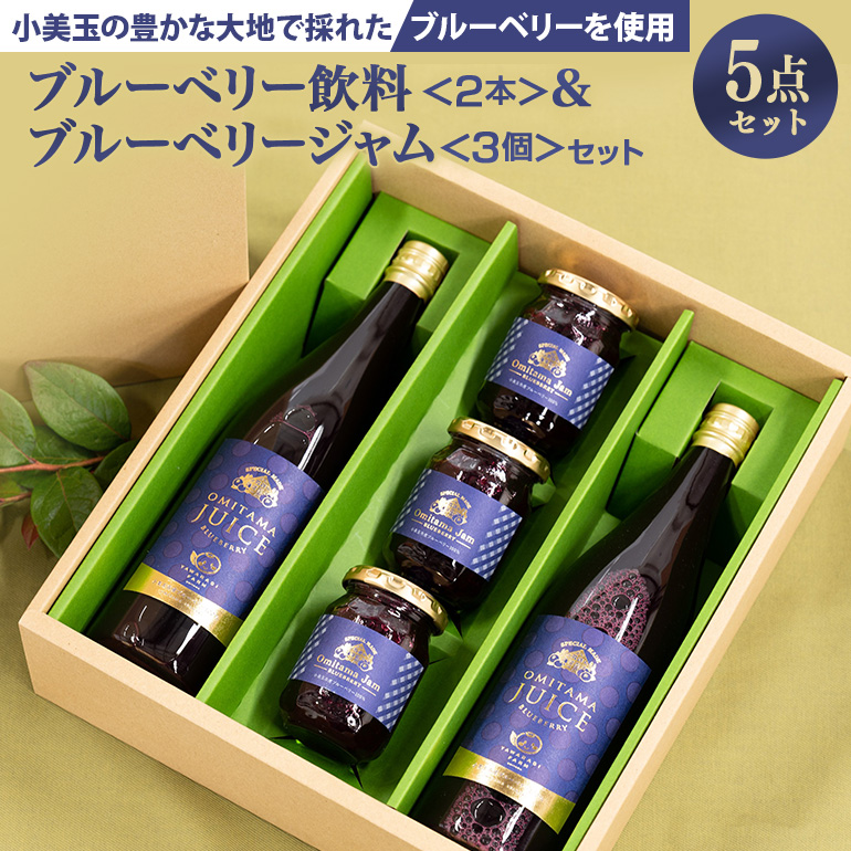 果汁50%ブルーベリー飲料2本&ブルーベリージャム3個セット 9-G