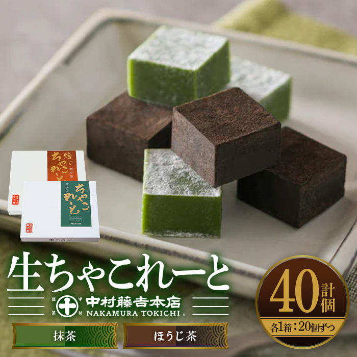 《中村藤吉本店》生ちゃこれーと(抹茶・ほうじ茶/20個入×2箱) 特産品 生ちゃこれーと 京都 宇治 詰め合わせ お菓子 スイーツ お土産 デザート おやつ 生チョコ 生チョコレート チョコレート チョコ 和洋菓子 抹茶チョコ ほうじ茶チョコ 【uj-AZ008】【中村藤吉本店】