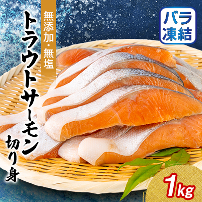 無添加・無塩　トラウトサーモン切身1kg入り【配送不可地域：離島】【1632507】