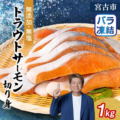 無添加・無塩　トラウトサーモン切身1kg入り【配送不可地域：離島】【1632507】