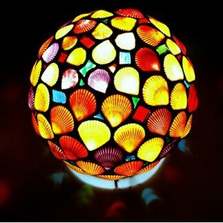 ヒオウギ貝ランプシェード（球形）