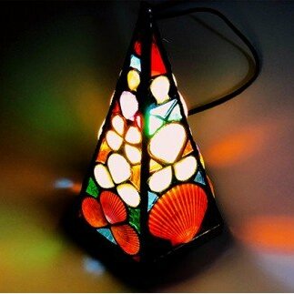 ヒオウギ貝ランプシェード（タワー形）