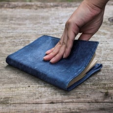 キョン革ブックカバー-藍染-【1489315】