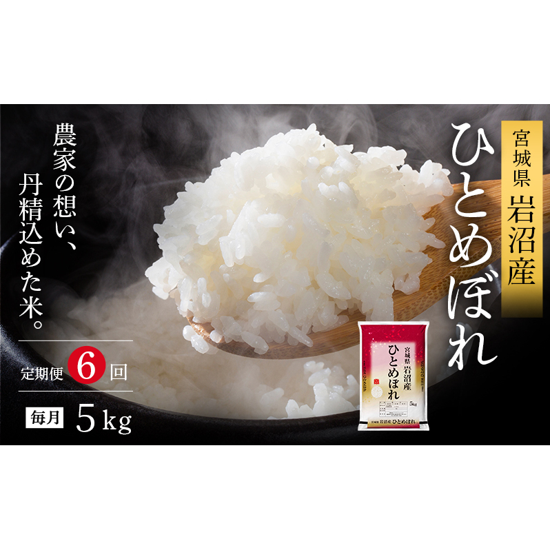 【令和7年産新米/6ヶ月連続定期便】ひとめぼれ 5kg×6回 米 岩沼産 お米 白米 精米 ブランド米 単一原料米 5キロ こめ コメ おこめ ご飯 ライス 東北 宮城県産 宮城県産ひとめぼれ 宮城米 宮城