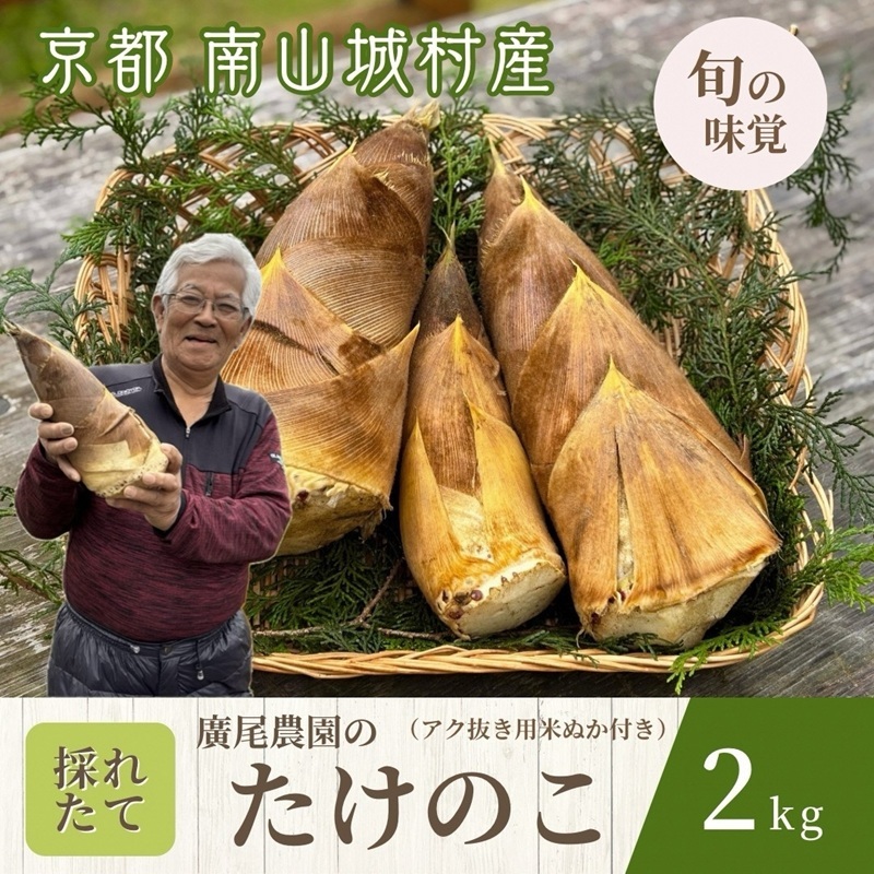 【先行予約 京都 旬の味覚】廣尾農家の朝堀りたけのこ 2kg 京都南山城村産 筍 野菜 タケノコ 京野菜 新鮮 旬 季節限定