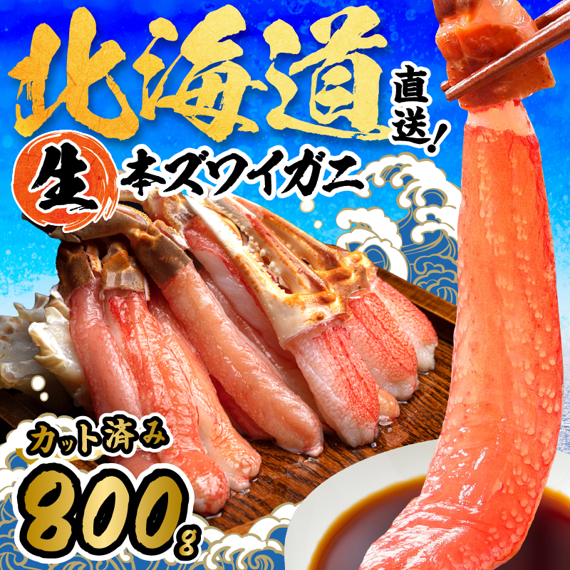 北見市加工 生冷本ズワイガニセット 800g 昆布入 ( 海鮮 魚介類 魚介 蟹 かに カニ セット 鍋 カニ鍋 カニ爪 ズワイガニ かにしゃぶ カット済 贈答 ギフト 熨斗 のし ふるさと納税 )【094-0071】