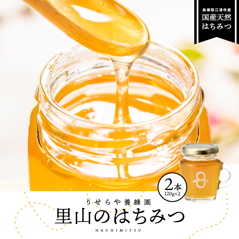 里山のはちみつ(120g×2本)セット 計240g【RY-4】|送料無料 国産 国産はちみつ 天然 はちみつ ハチミツ 蜂蜜 HONEY Honey ハニー 瓶 パン ハニートースト ホットケーキ ヨーグルト 料理 フルーティー プレゼント 贈答 贈り物 ギフト セット|