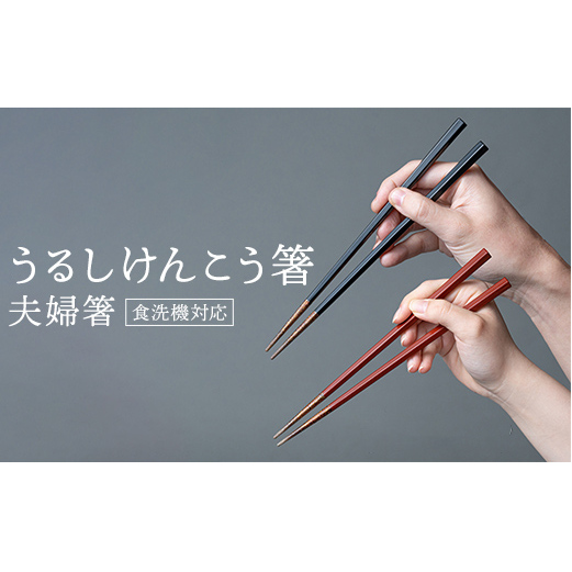 華正工房 うるしけんこう箸 食洗機対応 ペア (夫婦箸) 化粧箱入り F6P-1820