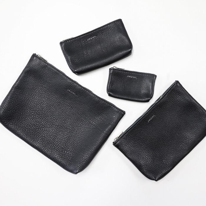MASSTARD -MINIMAL LEATHER POUCH PETIT- BLACK