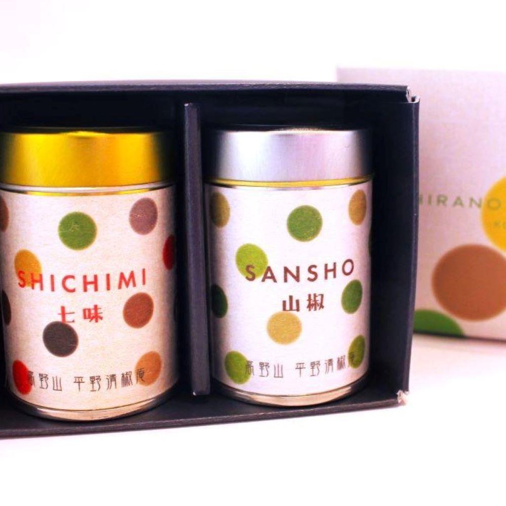 粉山椒・七味缶の詰合せ