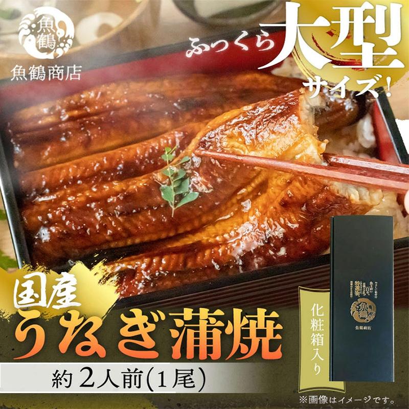 大型サイズ  ふっくら柔らか国産うなぎ蒲焼き 1尾(約2人前)化粧箱入