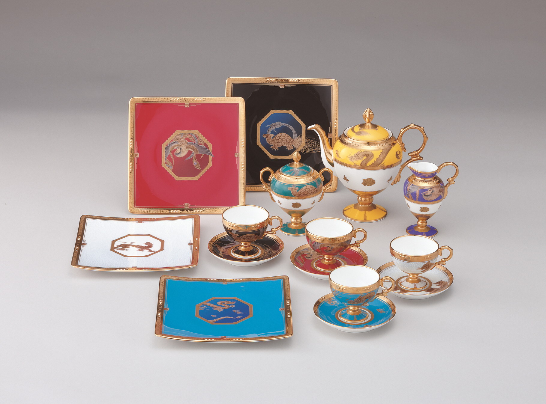 四神17PCティーセット 058-H1194