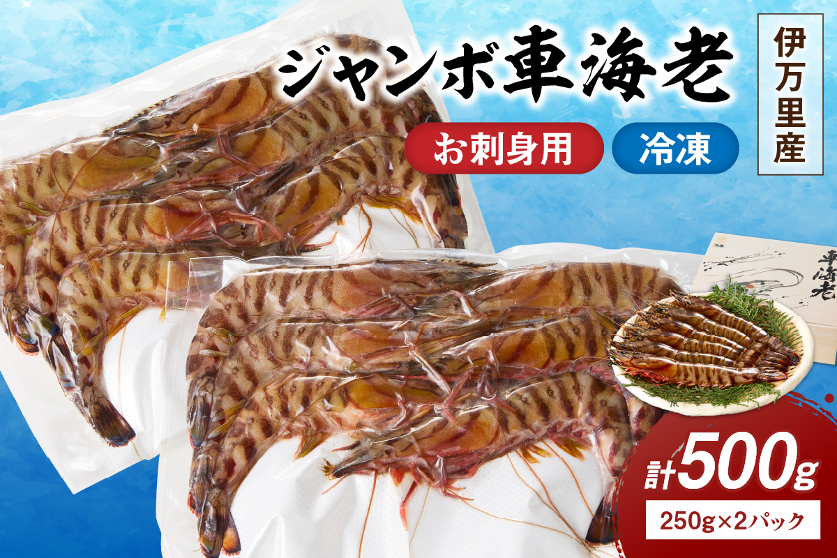 伊万里産 お刺身用冷凍ジャンボ車海老(250g×2) 010-C166