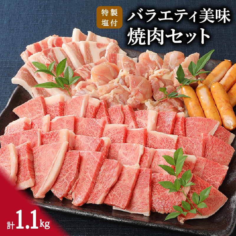 バラエティ美味 焼肉セット 牛肉 豚肉 鶏肉 1.1kg 006-J298