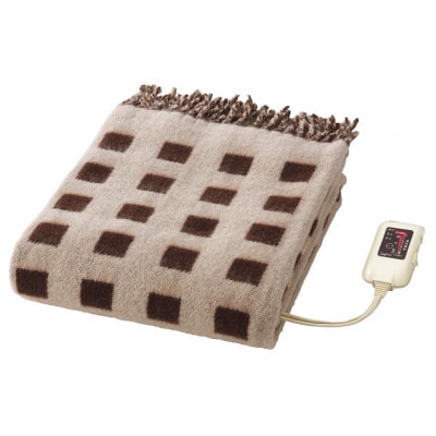 【12月発送】電気ひざ掛け/ベージュ 約140×82cm(房含む)【1636588】