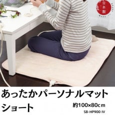 とろける肌触りのシルクタッチ あったかパーソナルマットショート 約100×80cm アイボリー【1558069】