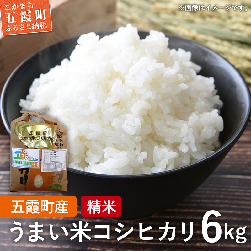 五霞町産うまい米コシヒカリ（精米）6kg ／ 令和7年産 お米 白米 こしひかり 茨城県【価格改定】