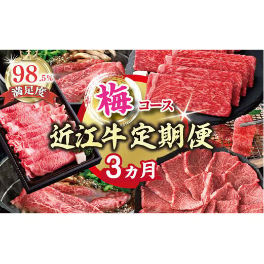【期間限定】特選近江牛定期便（３カ月）梅コース（近江牛マスター中級編）【ZZ46W】