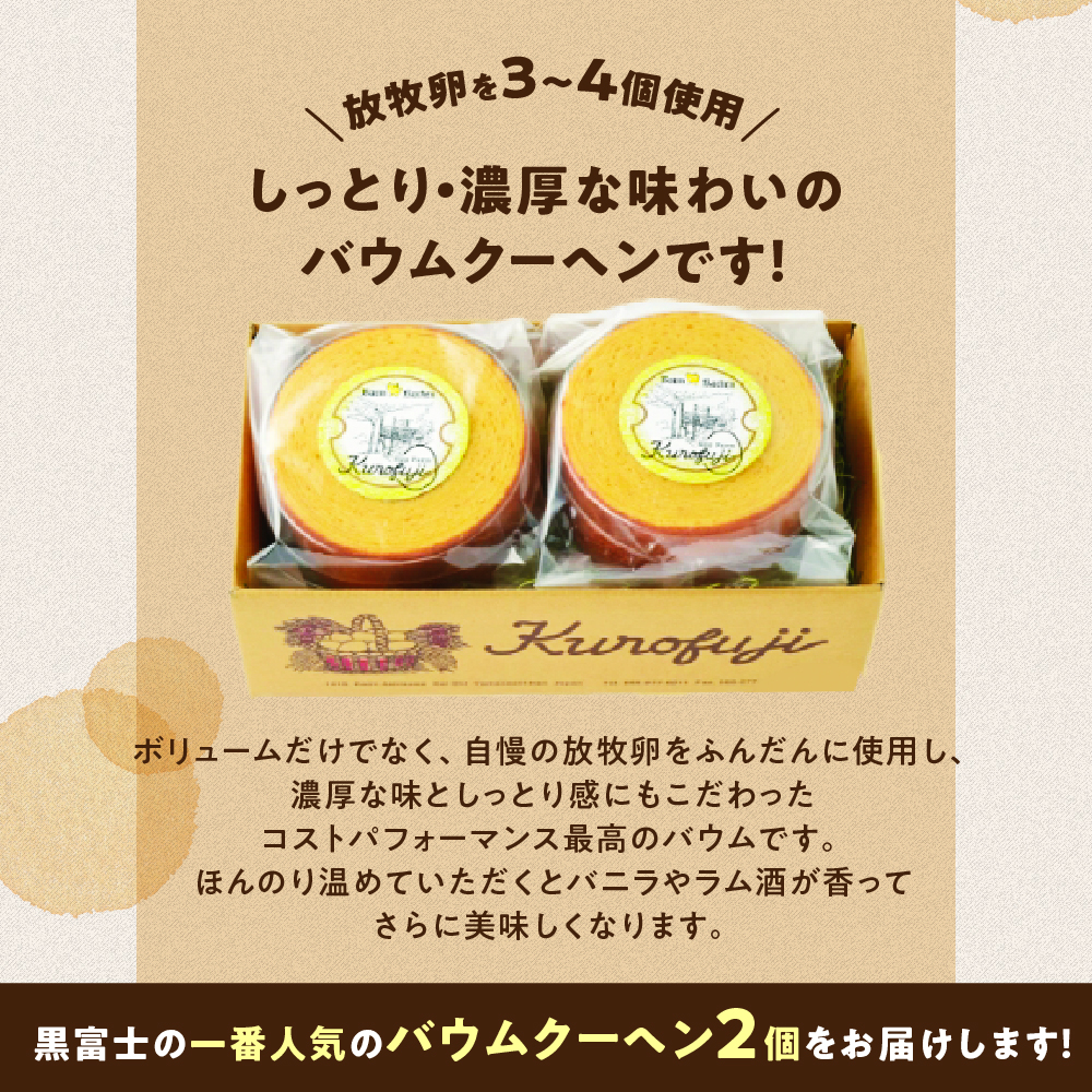 森のバウムクーヘン　2個セット [山梨 バウムクーヘン 人気]  人気　おすすめ　国産 贈答　ギフト　お取り寄せ スイーツ　お菓子　バウムクーヘン　卵　たまご　タマゴ　玉子　鶏卵　放牧卵　平飼い　B-9