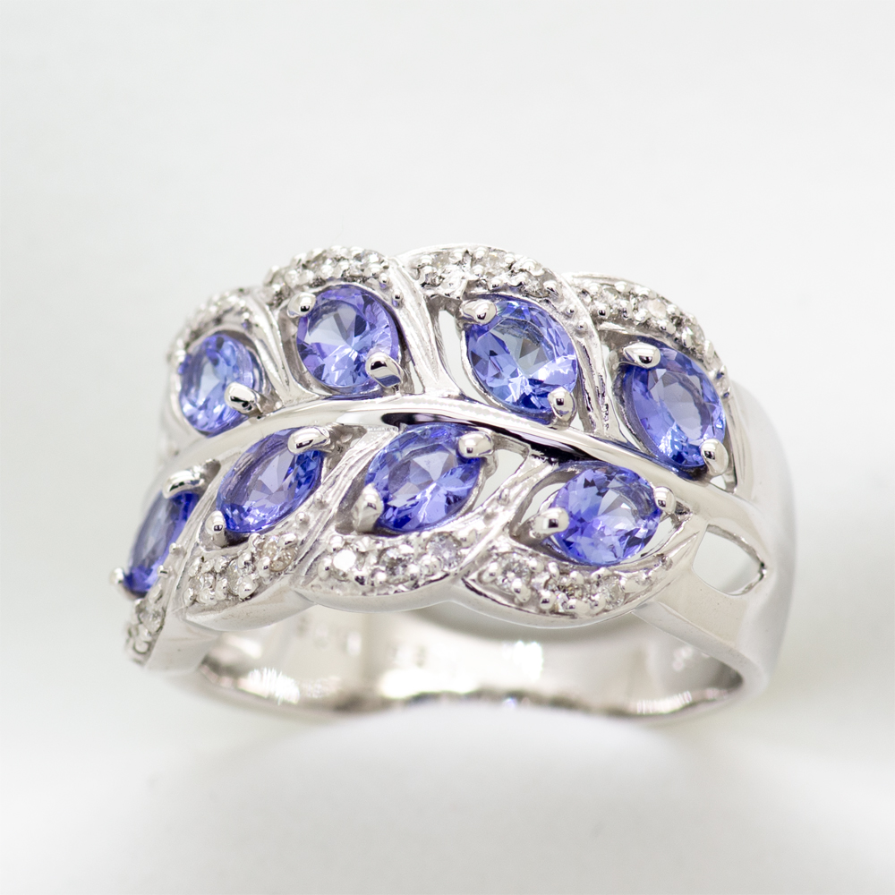 タンザナイト リング 1.20ct Ag900(Pt100) (161252)BR-38 [山梨 指輪 タンザナイト プラチナ ジュエリー]