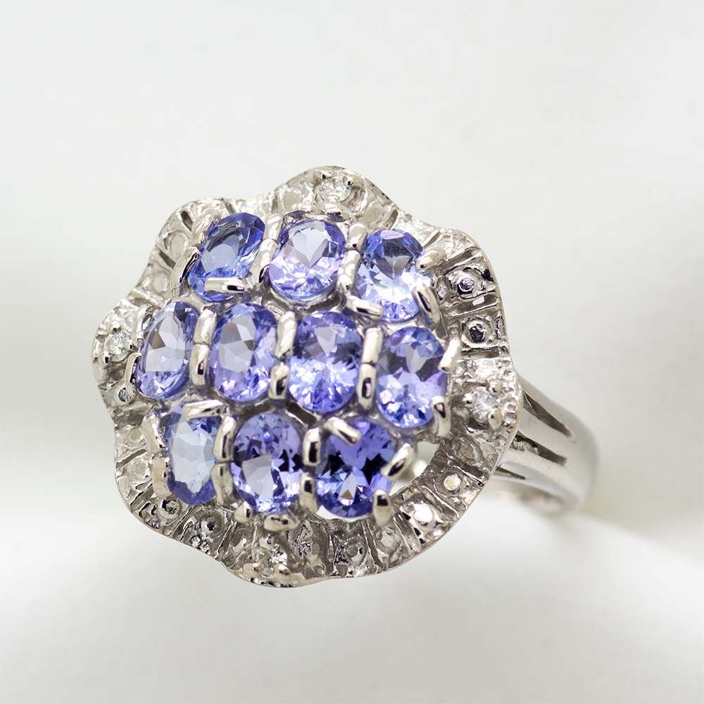 タンザナイト リング 1.50ct SV925 (12475)BR-37 [山梨 指輪 タンザナイト シルバー ジュエリー]
