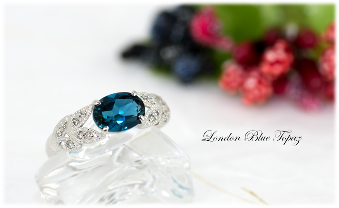 ロンドンブルートパーズ リング 1.3ct K10WG (13387)BR-35 [山梨 指輪 ブルートパーズ ゴールド ジュエリー]