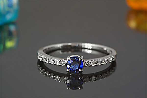 サファイヤ リング 0.35ct K18WG K18YG (13395)BR-31 [山梨 指輪 サファイア ゴールド ジュエリー]