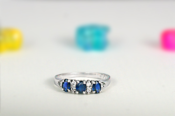 サファイヤ リング 0.6ct K10WG (12078)BR-30 [山梨 指輪 サファイア ゴールド ジュエリー]