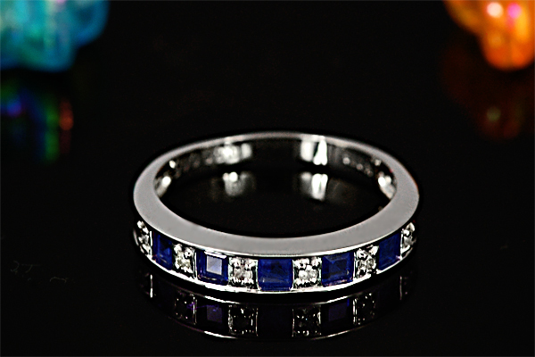 サファイヤ リング 0.6ct K10WG (14404)BR-29 [山梨 指輪 サファイア ゴールド ジュエリー]