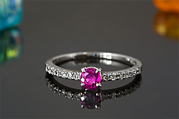 ルビー リング 0.3ct K18WG K18YG (13395)BR-26 [山梨 指輪 ルビー ゴールド ホワイトゴールド イエローゴールド ジュエリー]
