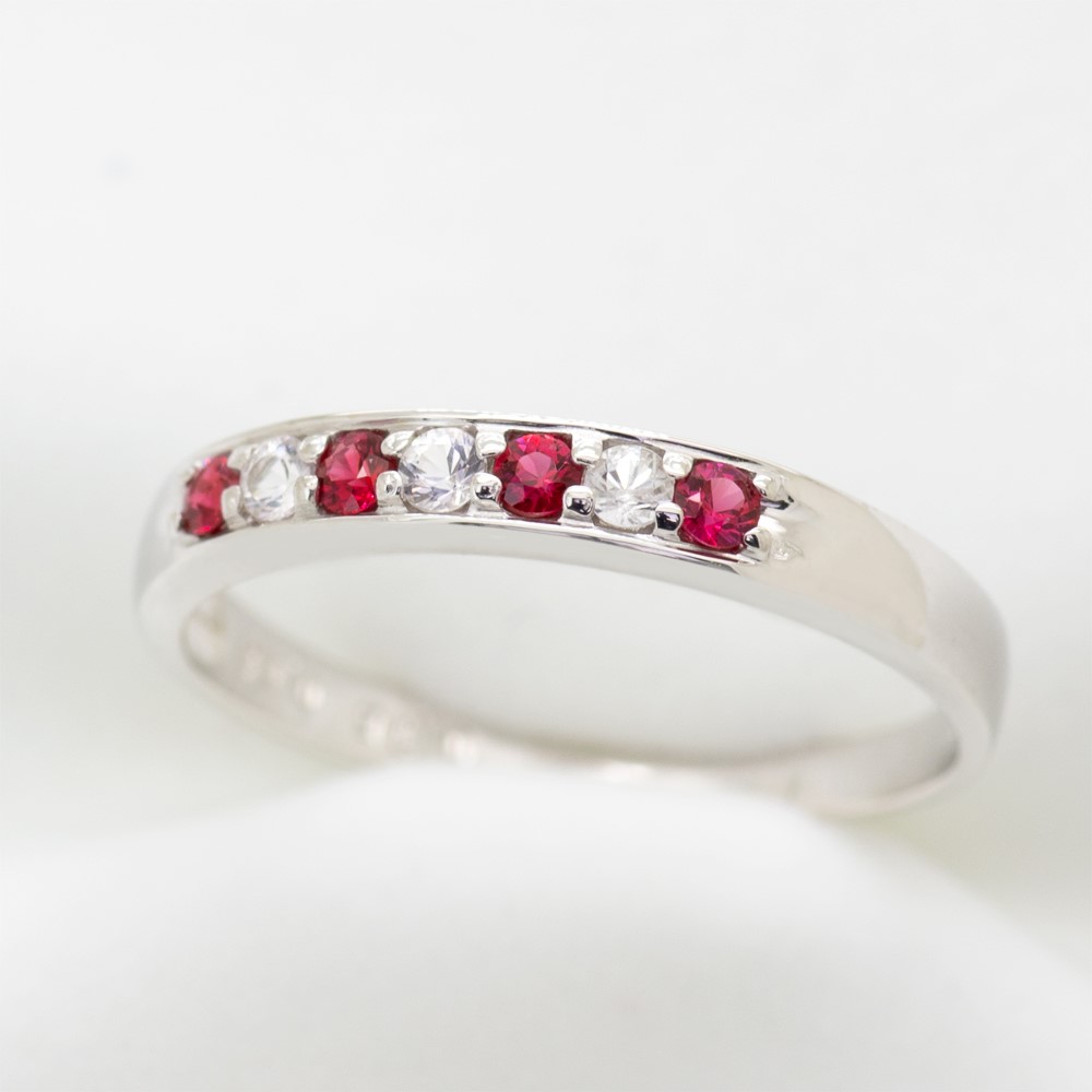 ルビー 一文字 リング 0.15ct SV925 (11477)BR-25 [山梨 指輪 ルビー シルバー ジュエリー]