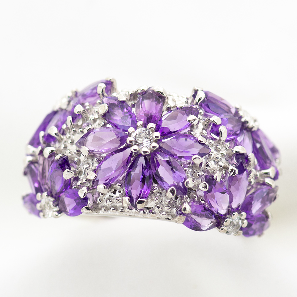 アメジスト リング 4.0ct SV925 （12505）BR-17　[山梨 指輪 アメジスト シルバー ジュエリー]