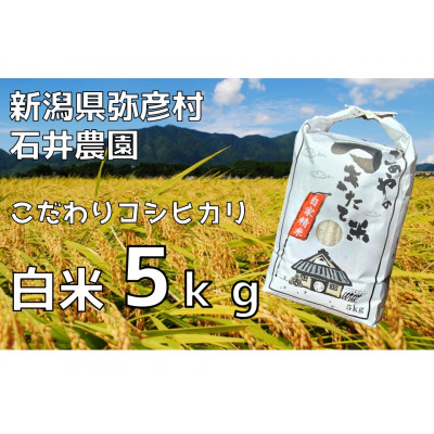 新潟県弥彦村石井農園 令和7年産コシヒカリ【白米 5kg】【1508845】