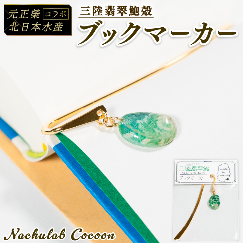 [災害支援] 三陸翡翠あわびの貝殻 ブックマーカー [nachulab007]