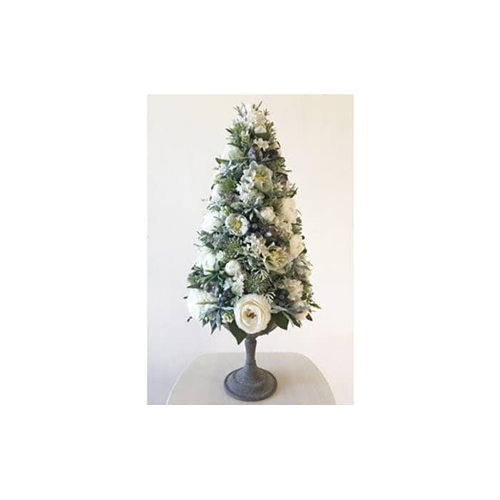 【ギフト用】美流渡の森 アーティフィシャルフラワー ツリー型アレンジメントL(白系)【12210】[a110-010]