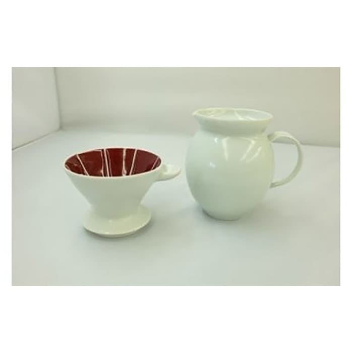 辰砂釉の陶芸作品「コーヒードリッパー・サーバーセット」【18111】[a115-011]