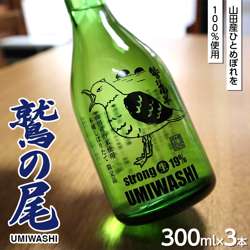 鷲の尾 UMIWASHI(海鷲)300ml×3本セット[びはんコーポレーション]三陸山田 山田町 日本酒 酒 うみわし 山田の酒 生原酒 冷酒 アルコール アルコール飲料 YD-681