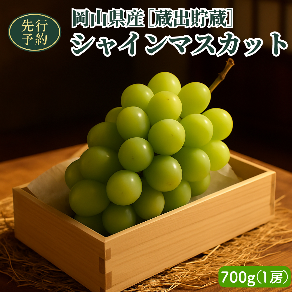 [2025年先行予約][貯蔵蔵出]岡山県産シャインマスカット 700g(1房入)