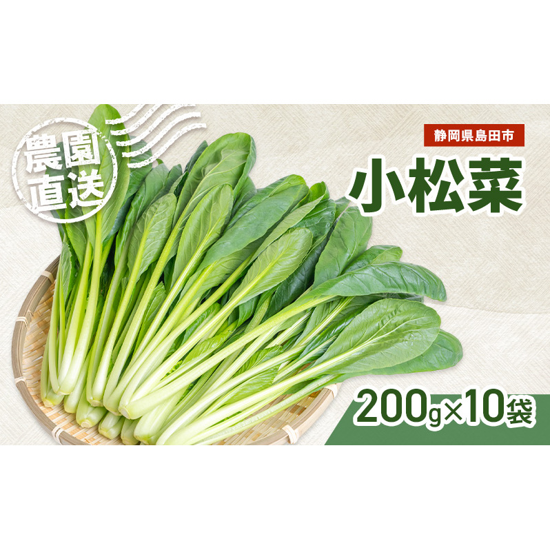 静岡県島田市産 小松菜200g×10袋　野菜 やさい こまつな 旬 国産 産地直送 詰合せ 静岡県 島田市