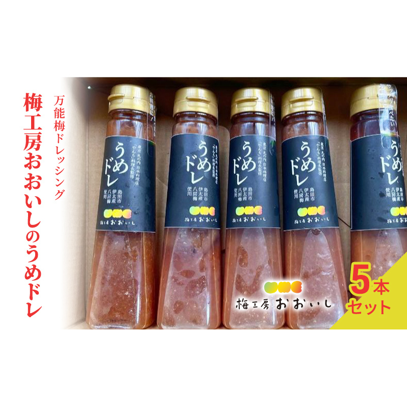 ★梅ドレッシング★うめドレ 5本セット　贈り物 ギフト 人気 厳選 島田市 サラダ 東京丸の内日本料理店「やんも」料理長 監修 