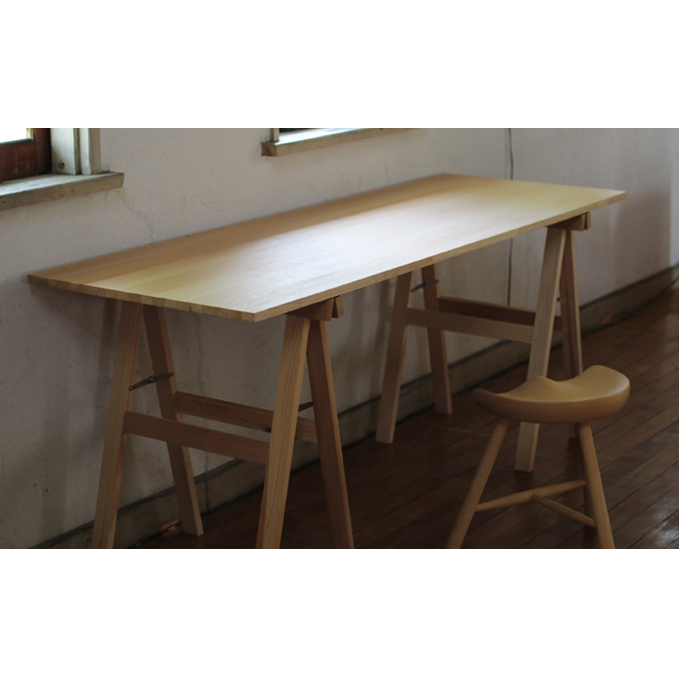 折りたたみ デスク 幅180cm × 奥行60cm スタンドデスク 机 テーブル 作業台 ダイニングテーブル ウッドデスク パソコンデスク リビング 木 木製 家具 インテリア 配送不可：離島