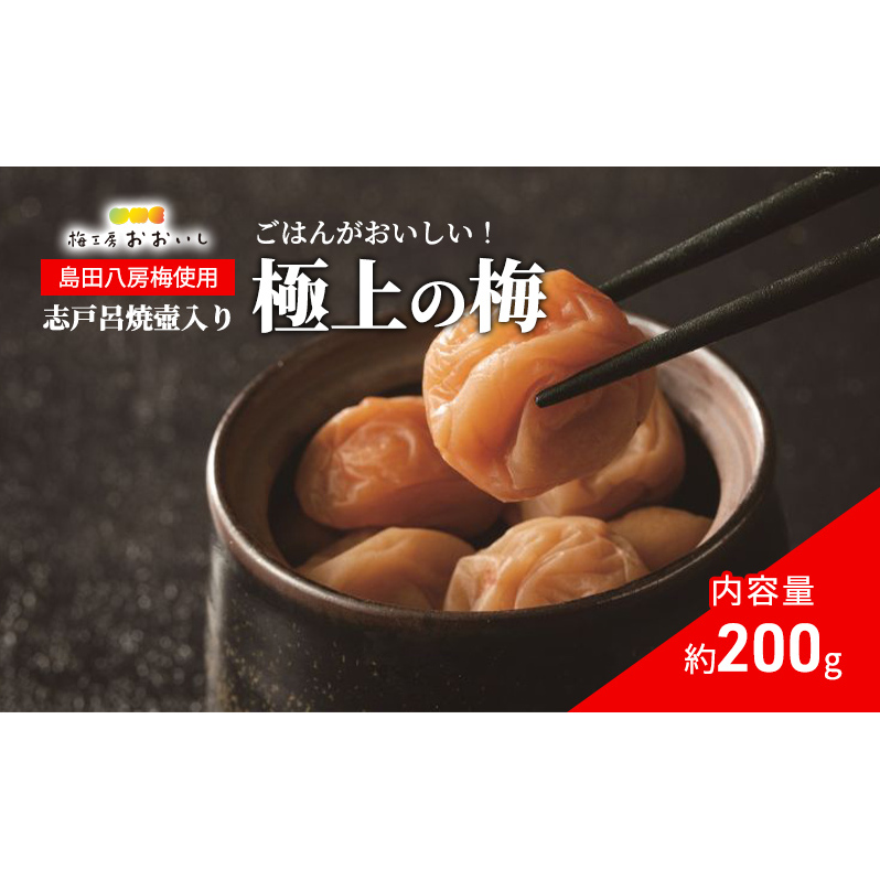 ★梅干し★極上の梅（志戸呂焼壺(つや無し)入り）贈り物 ギフト 人気 厳選 島田市 八房梅 うめ ご飯のお供 おかず 