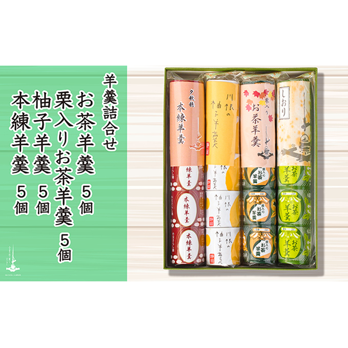 羊羹5個袋入り×4種　箱入り 和菓子 スイーツ ようかん 