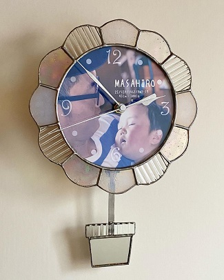 ステンドグラス・振子時計（夢屋ガラス工房）| 日用品 インテリア 時計 ステンドグラス 振子時計 手作り 一点もの 一品もの 受注生産 夢屋ガラス工房 長野県 木島平村 信州 北信州