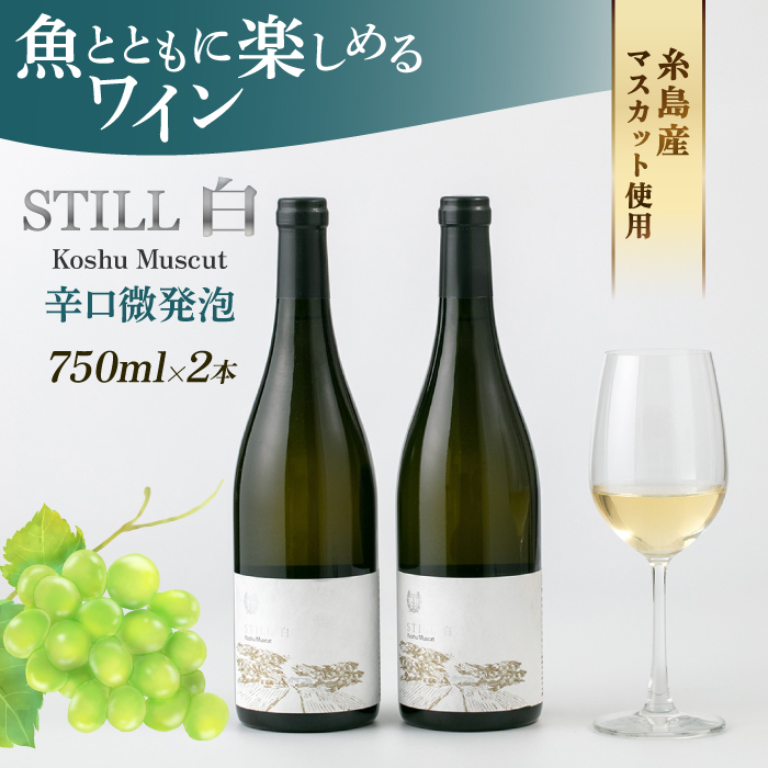 【糸島マスエワイナリ】STILL 白 Koshu Muscut 2本 糸島市 / いとしのいとしま [AEP002] 白ワイン 国産 ワイン 辛口 発泡 白 マスカット 甲州 魚介 糸島 ワイナリー